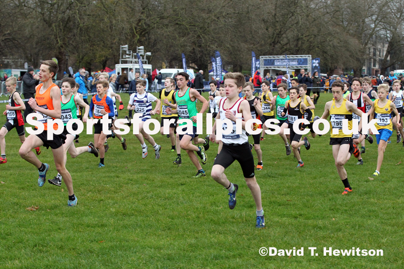 Boys under-13s, 2019 European Cross Country Trials and British Cross Challenge, Sefton Park, Liverpool.  Photo: David T. Hewitson/Sports for All Pics